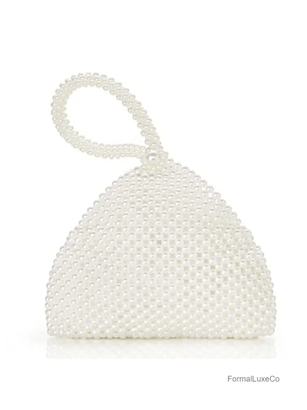 Imitation Pearl Clutch Purse Evening Bag Triangle Clasp Bridal Party Prom
